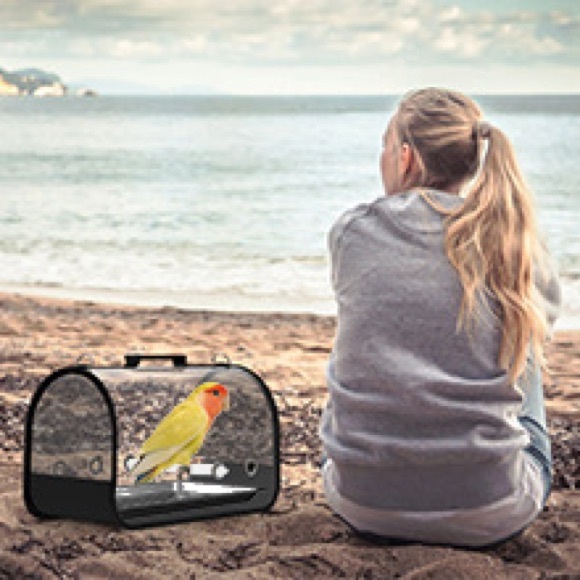 Final Sale Portable Bird Carrier Travel Cage Pet Mesh Folding Breathable Bag M - Picture 13 of 13